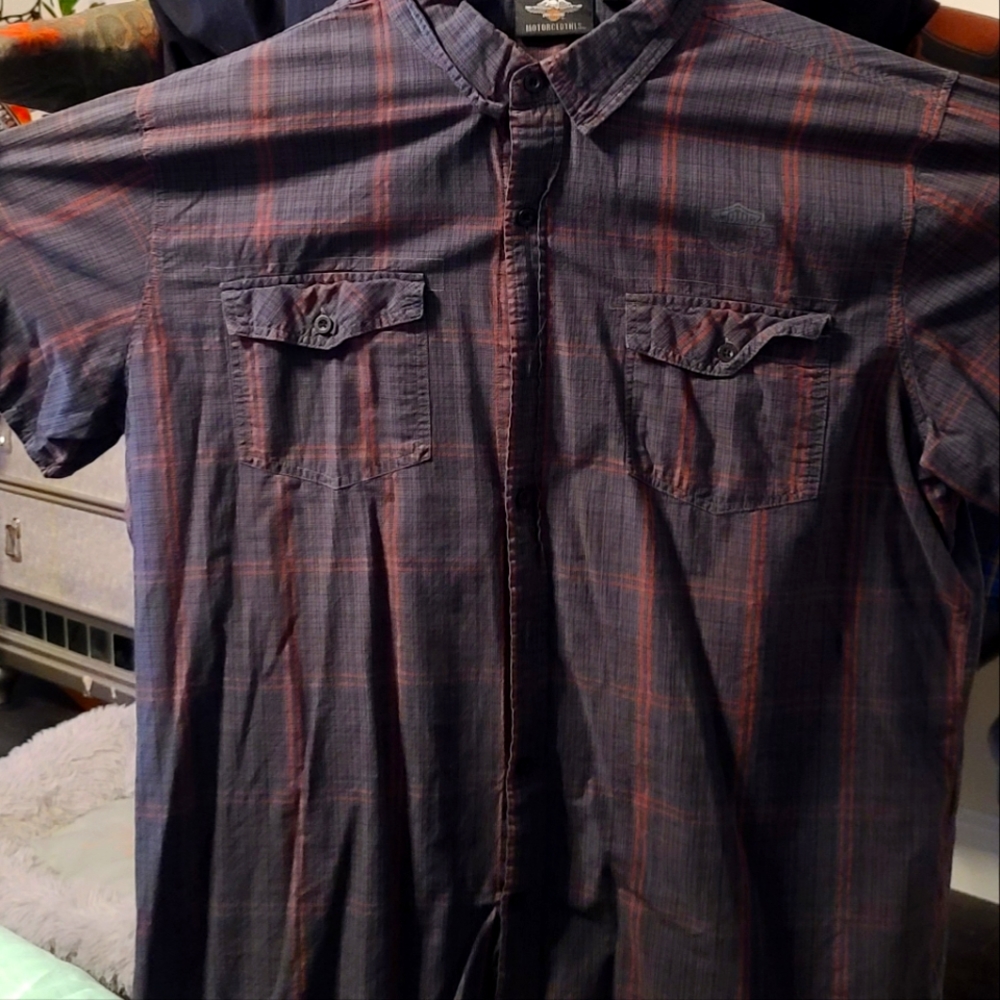 Mens Harley Davidson button down shirt